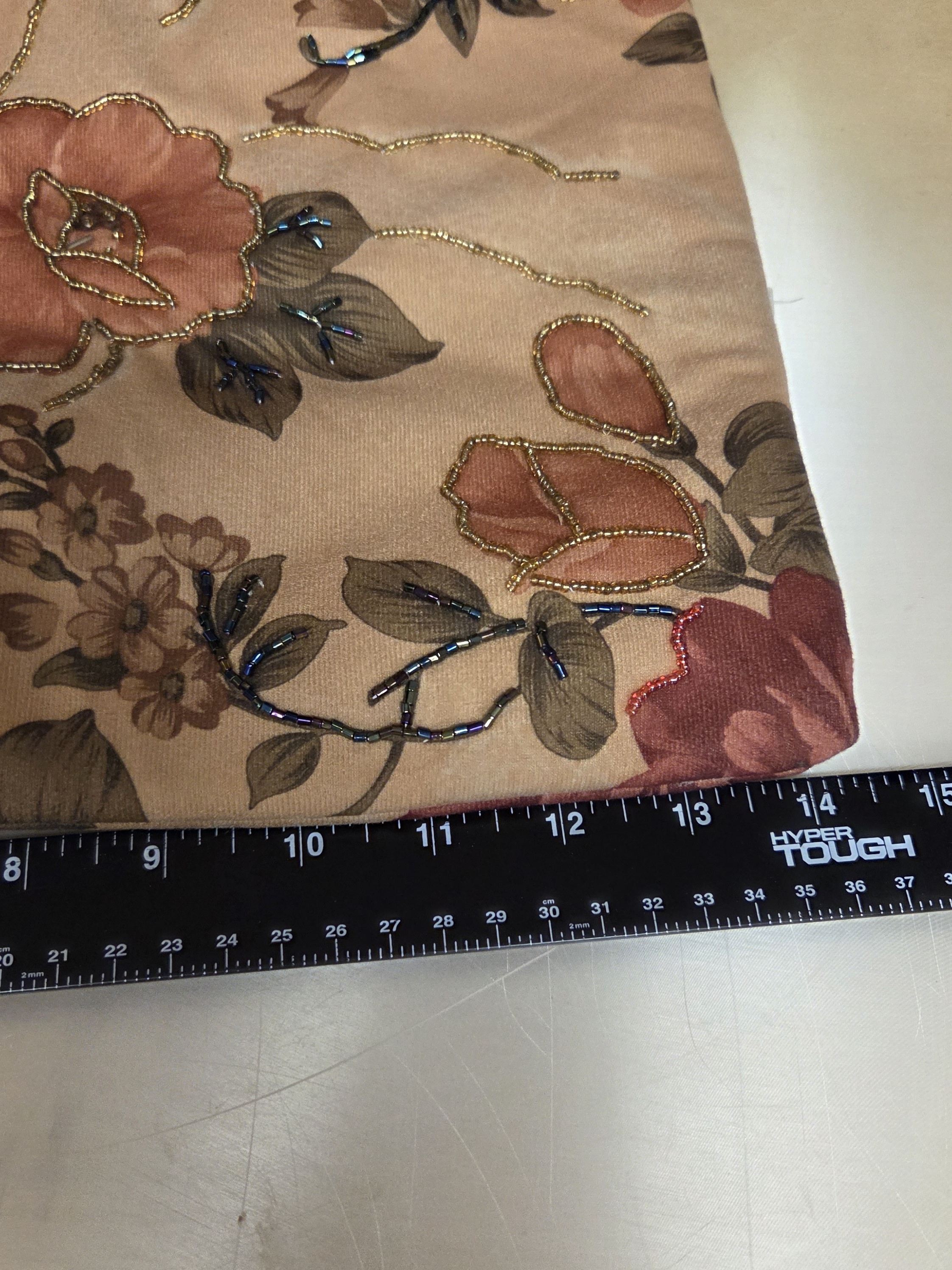Floral Embroidered Shoulder Bag In Tan And Rust. With 2 Straps — image 7 of 7
